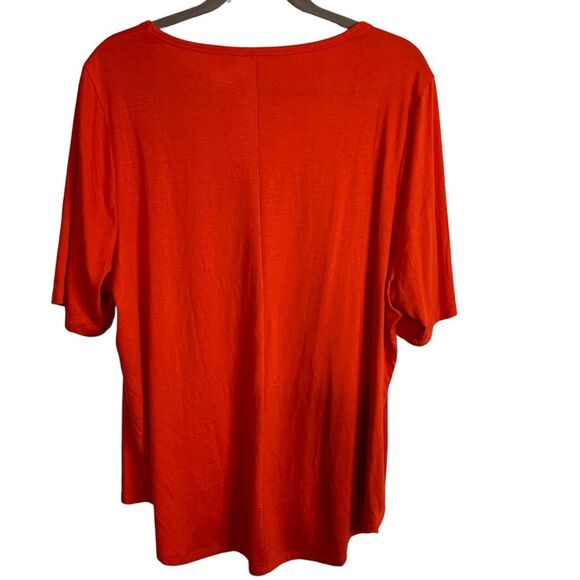 Lane Bryant Red T-Shirt Scoop Neck Short Sleeve Plus Size 18-20 - Picture 2 of 6